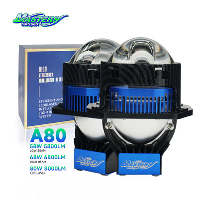 Masters A80 Lens LED Laser/Hi/Lo Beam 85W 8500 Lumens 3 pollici Proiettore laser doppio